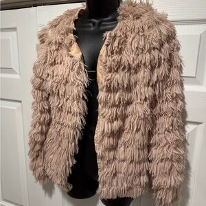 Inorin Womens Fall Open Front Cardigan Faux Fur Shaggy Jacket